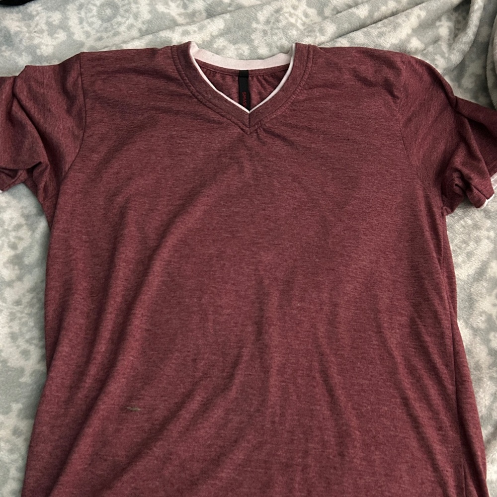 Smash + Tess Burgundy V-Neck Short Sleeve Tee